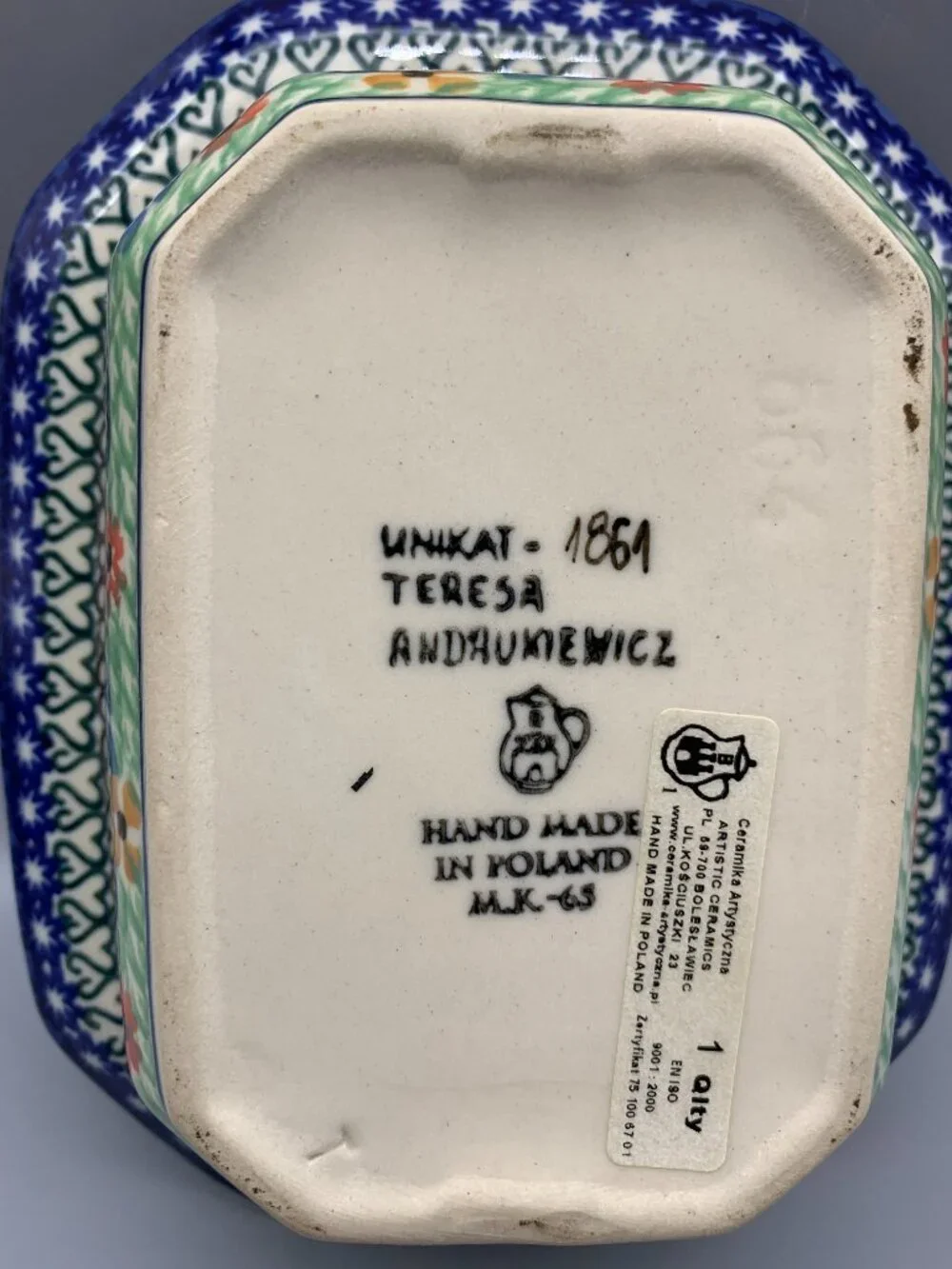 Ceramika Artystyczna Unikat Polish Pottery Baking Dish Casserola  7